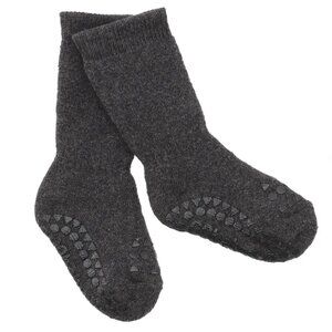 NWT GoBabyGo Non-Slip Rubber Grip Tall Socks (Dark Gray, Organic Cotton Terry)